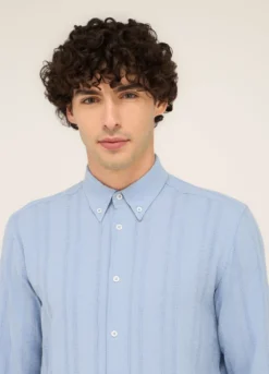 Camicia colletto button-down in cotone uomo