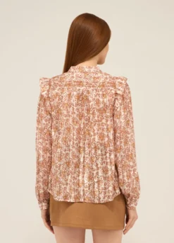 Camicia con colletto alla coreana donna