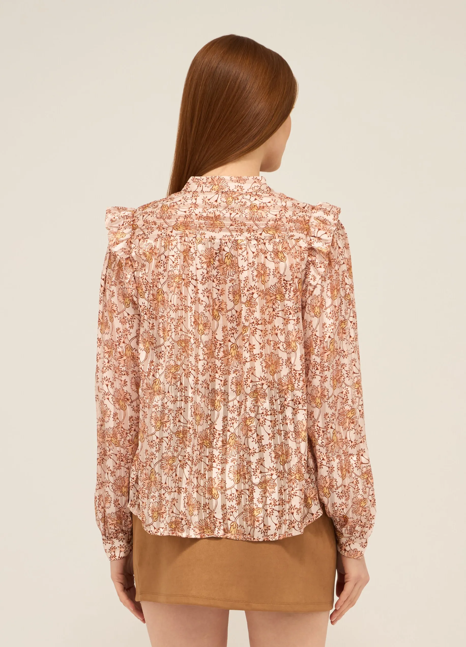 Camicia con colletto alla coreana donna