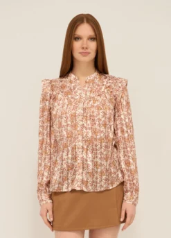 Camicia con colletto alla coreana donna