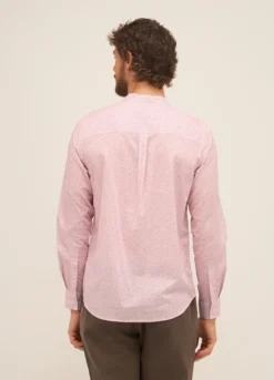 Camicia con collo alla coreana in cotone a fiore