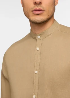 Camicia coreana regular fit in lino uomo