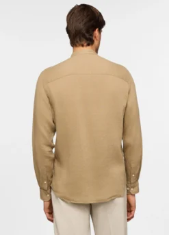 Camicia coreana regular fit in lino uomo