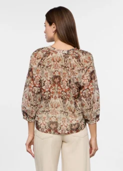 Camicia crepe a balze donna