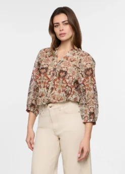 Camicia crepe a balze donna