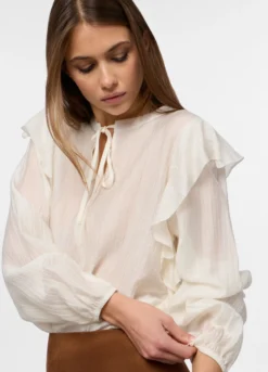 Camicia crepe con rouches donna