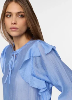 Camicia crepe con rouches donna