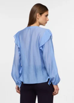 Camicia crepe con rouches donna