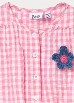 Camicia cropped in puro cotone seersucker bimba