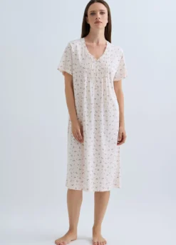 Camicia da notte corta con scollo a V donna