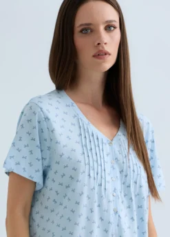 Camicia da notte corta con scollo a V donna