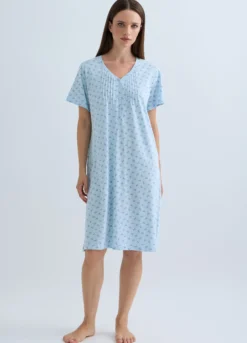 Camicia da notte corta con scollo a V donna