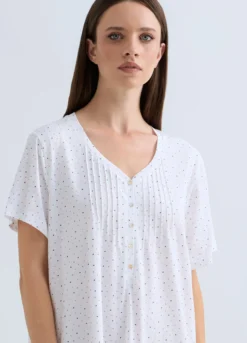 Camicia da notte corta con scollo a V donna
