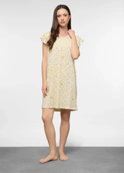Camicia da notte corta in jersey di puro cotone donna