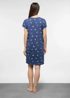 Camicia da notte corta in jersey di puro cotone donna