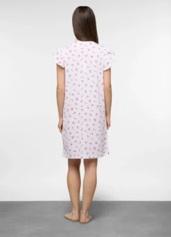 Camicia da notte corta in jersey di puro cotone donna