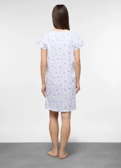 Camicia da notte corta in jersey di puro cotone donna
