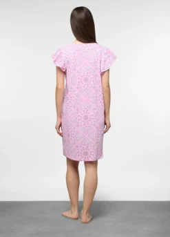 Camicia da notte corta in jersey di puro cotone donna