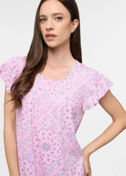 Camicia da notte corta in jersey di puro cotone donna