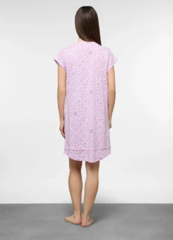 Camicia da notte corta in jersey di puro cotone donna