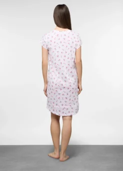 Camicia da notte corta in jersey di puro cotone donna