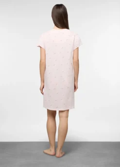 Camicia da notte corta in jersey di puro cotone donna