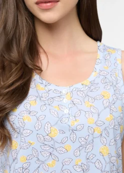 Camicia da notte corta in jersey di puro cotone donna