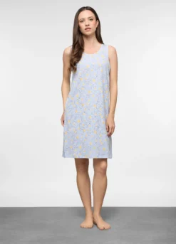 Camicia da notte corta in jersey di puro cotone donna