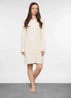 Camicia da notte in costina stretch donna