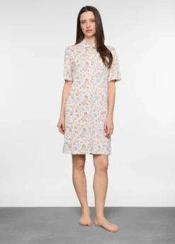 Camicia da notte in jersey di puro cotone donna