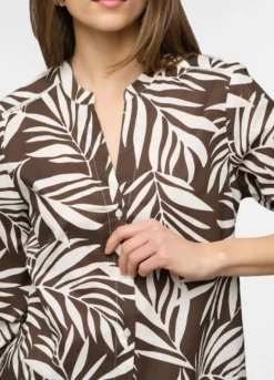 Camicia fit over con scollo a V in puro cotone voile donna