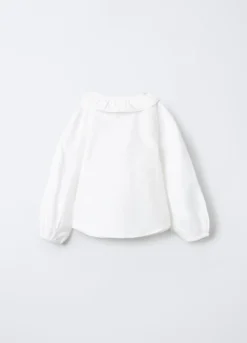 Camicia Fit Over in popeline di puro cotone bambina