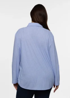 Camicia Fit Regular con colletto alla francese misto viscosa donna curvy
