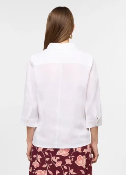 Camicia fit regular con colletto classico in puro lino donna