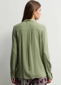 Camicia Fit Regular con colletto alla francese in pura viscosa donna