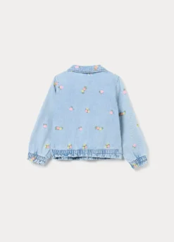 Camicia fit regular con colletto alla francese in denim di cotone bimba