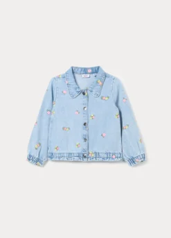 Camicia fit regular con colletto alla francese in denim di cotone bimba