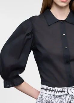 Camicia fit regular con collo classico in cotone voile donna
