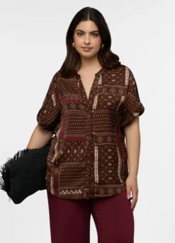Camicia Fit Regular con scollo a V donna curvy