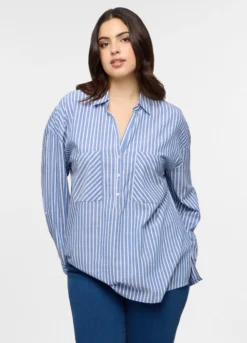 Camicia Fit Regular misto cotone donna curvy