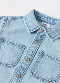 Camicia in denim di misto cotone neonato