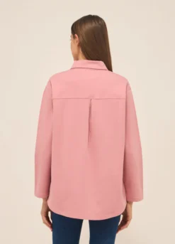 Camicia in french terry di cotone stretch donna