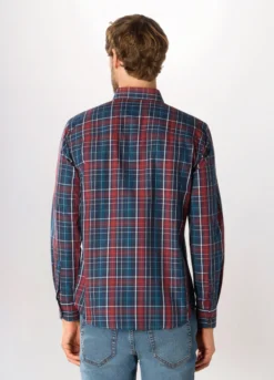 Camicia in misto cotone a quadri uomo