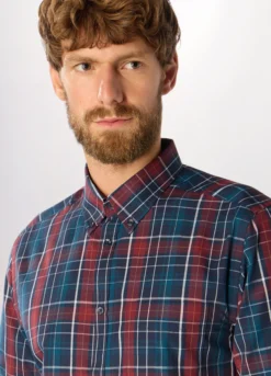 Camicia in misto cotone a quadri uomo