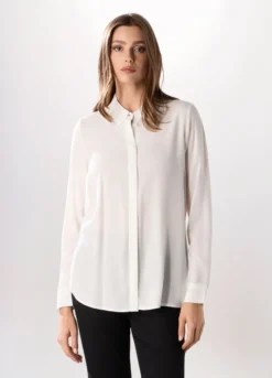 Camicia in pura viscosa tinta unita donna