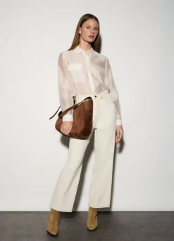 Camicia in raso misto viscosa donna