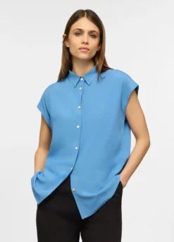 Camicia kimono regular fit con collo alla francese donna