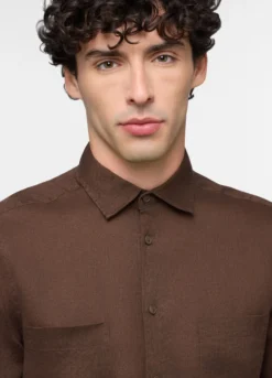 Camicia manica corta in lino uomo