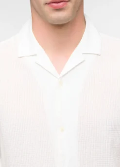 Camicia manica corta in seersucker uomo