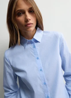Camicia misto cotone a righe donna